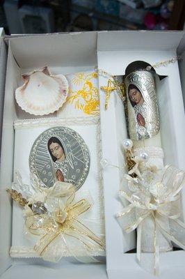 Gallardos has the traditional baptism and first communion sets