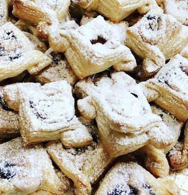 Puffy pastries with cream cheese