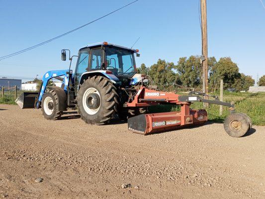 Tractor with 10' Angle Blade