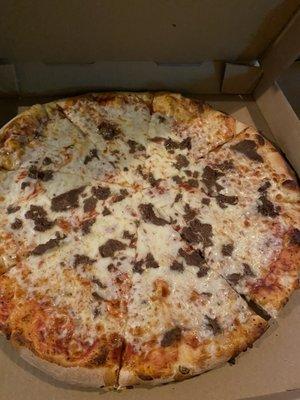 Steak pizza