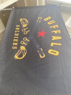 Our Buffalo Soldiers flag we put up after we took down the other one