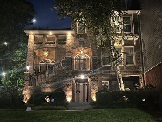 ATL Townhome Lighting - front-facing on the main street to the south side for safety, security and sensational 'curb appeal'.