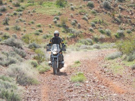 Rider navigating a Southern Nevada Backcountry road