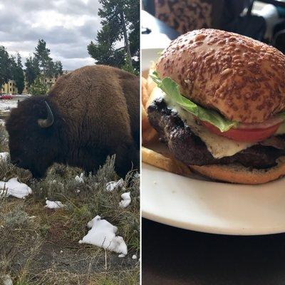 Before and After Bison Burger YUM!!