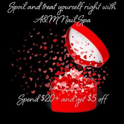 Pamper yourself valentine's day is coming.