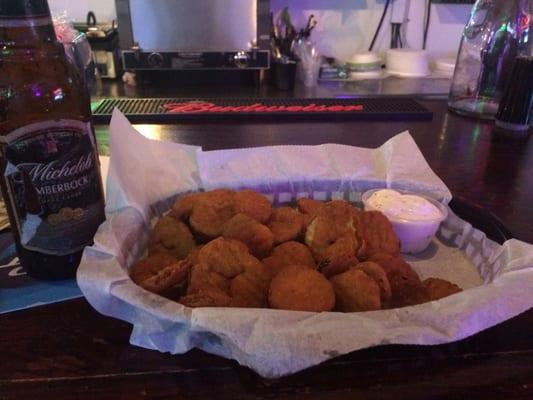 Fried pickles, a Michelob Amberbock and an uber chill atmosphere.