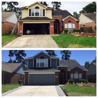 Before and after on exterior paint. Before and after on indoor remodel.  New fence!