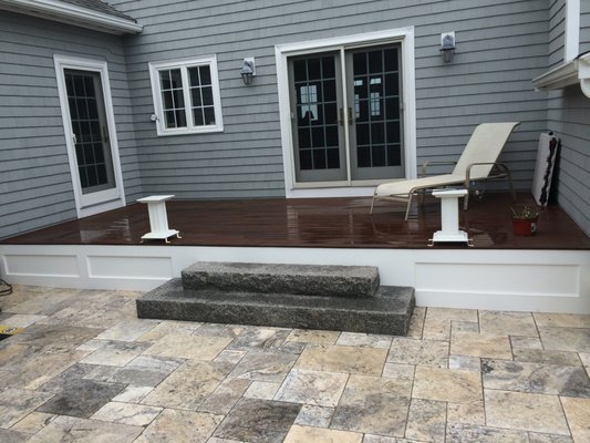 Hard scapes: Patio, Granite steps