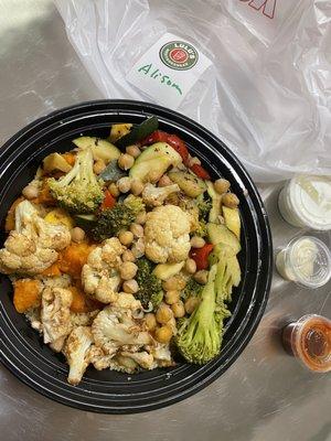 Ordered on ritual for easy pickup  Mediterranean bowl