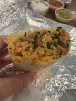 Pork and shrimp burrito