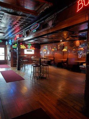 Part of dining room seen from bar