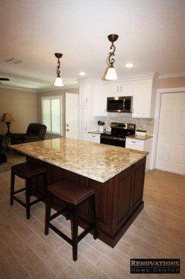 Kitchen remodeling project for our Client in Palm Harbor. Custom cabinets by Schlabach Wood Design and granite countertops