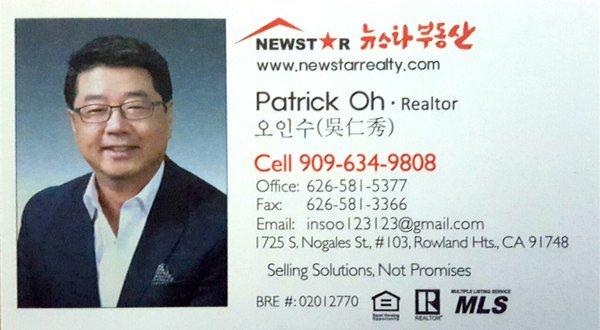 Patrick Oh - NewStar Realty & Inv