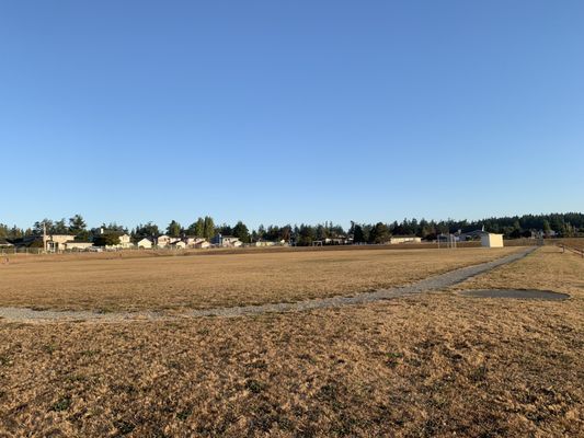 Large playfields and a walking track/loop.