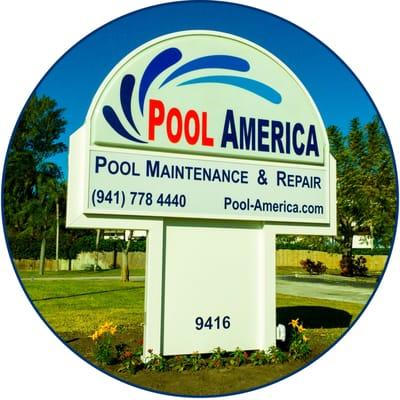 Pool America Street Sign