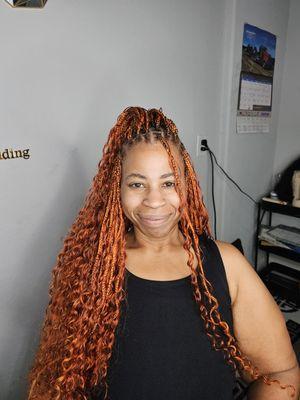 Small Ginger color bohemian Braids