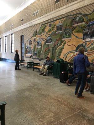 Great history mural inside station