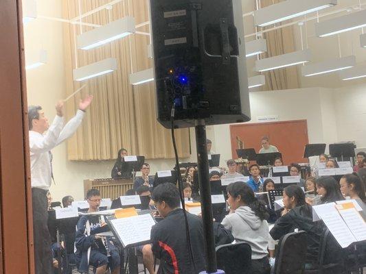 Select High School Band practicing in band room 2/19/0