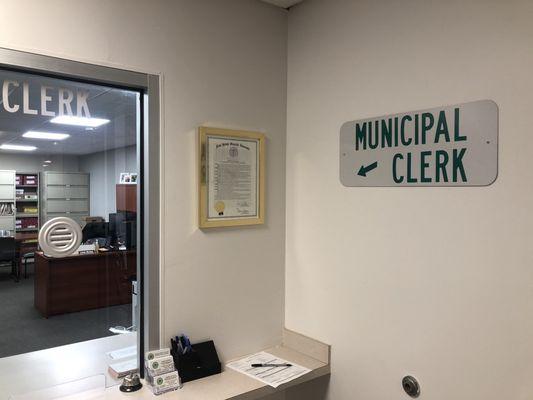 Municipal clerk window