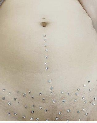 Brazilian Waxing with the vajazzle for those special occasions.