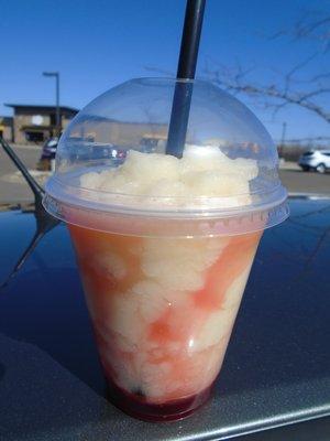 Red raspberry lemonade smoothie - yum!