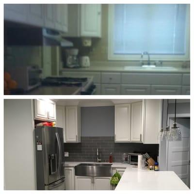 Before and after photo. The seller's realtor took the before photo and it's blurry but you can still tell the difference!!