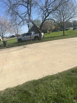 Power washed driveway.