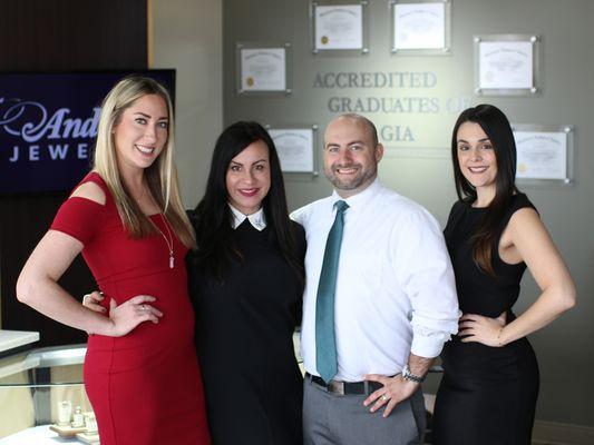 Staff photo of most professional and best looking jewelry staff in Buffalo, NY.