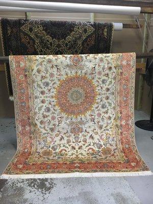 Persian Tabriz Rug  Fine wool and silk on silk Foundation  "Great work of Art"