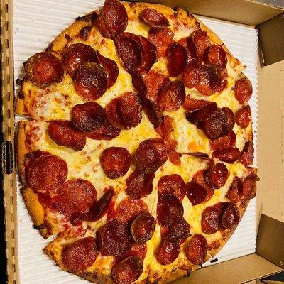 Thin Crust Pepperoni Pizza