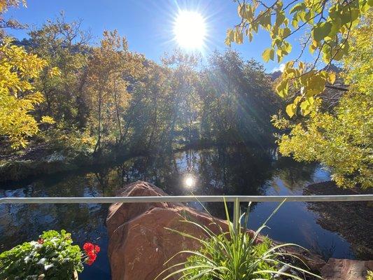 Photo from their amazing view and deck on the river.  Every room overlooks it - AMAZING!