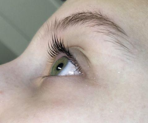 After lash lift and tint