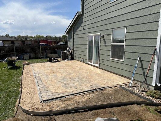 Re-installing of paver patio