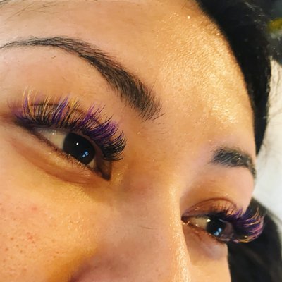 There are colored lashes to choose from as well as the standard black lashes