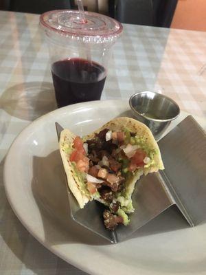 Delicious chorizo taco and sorrel!!