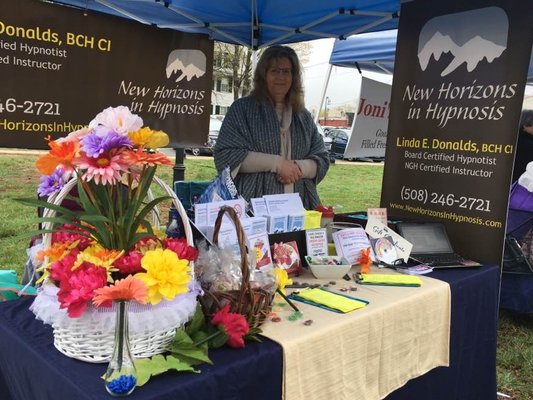 New Horizons in Hypnosis = Linda Donalds at Townsend Earth Day on the Common.