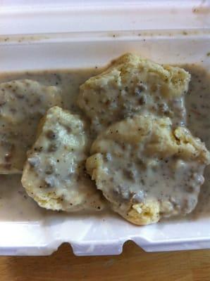 Biscuits and gravy today until 1pm or till they are gone! Yum!