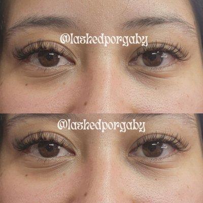 Light hybrid set based on natural lashes