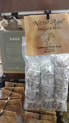 Sage and other cleansing tools stay on the shelves.