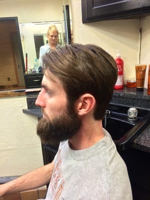 Haircut and beard trim by Lauren Felder.