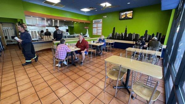 Wide angle of the dining room