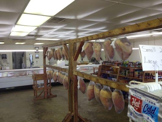 Country Hams just hanging around.