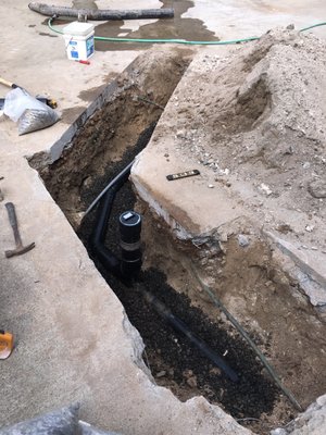 Continue on collapsed sewer line repair