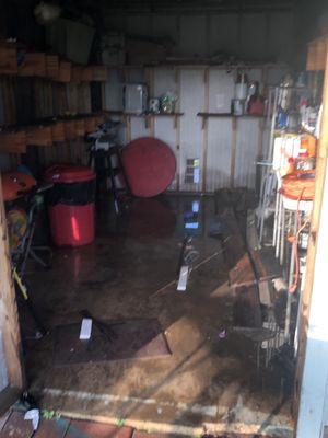 Flooded storage room.