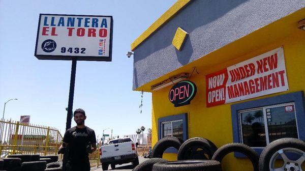 Daniel at his tire shop