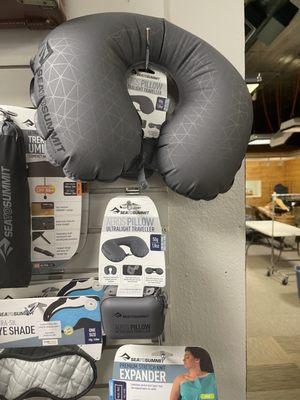 Sea to Summit Aeros inflatable travel pillow.