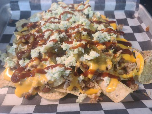 BBQ Nachos.. enough to share!