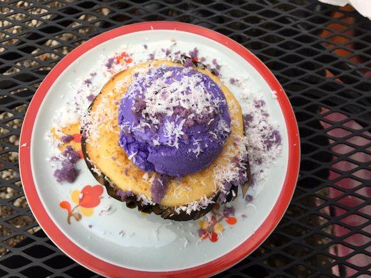 Bibingka with Ube Ice Cream