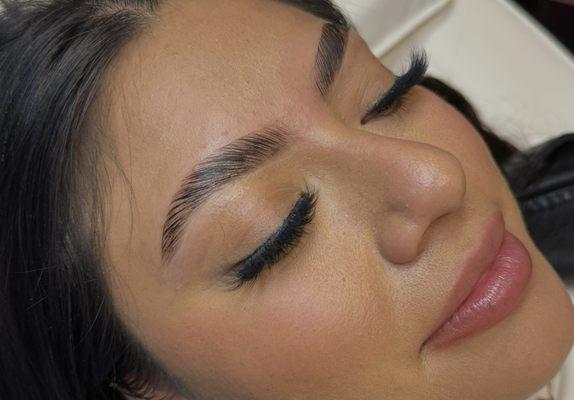 Brow lamination, wax and tint