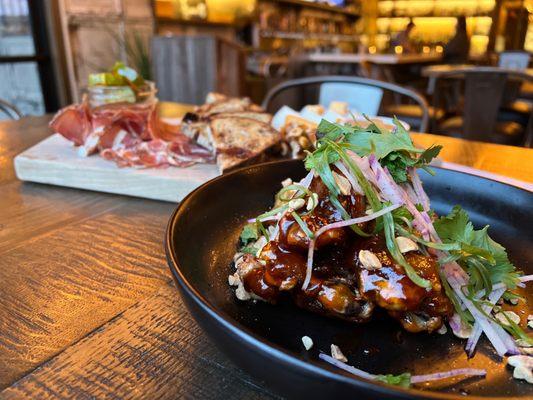 Farm board and duck wings